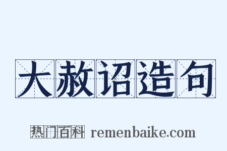 大赦诏造句是什么意思的图片